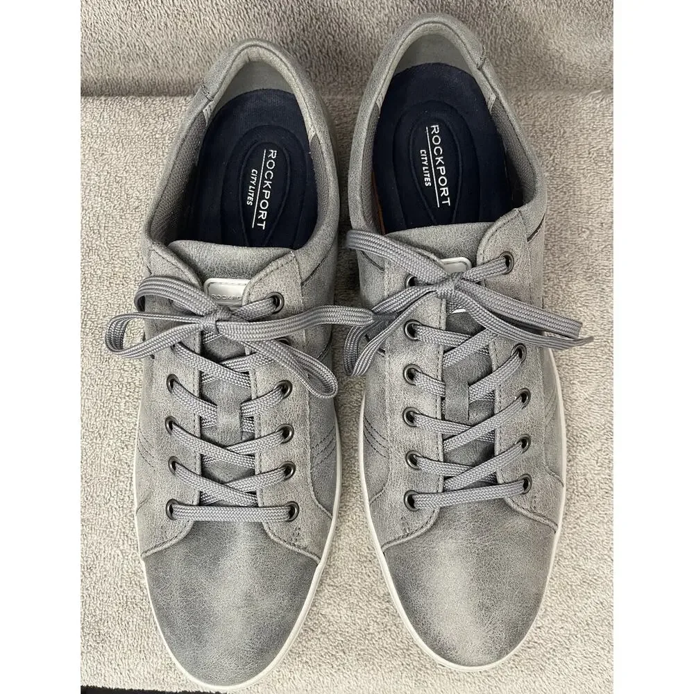 Rockport City Lites Men's Size 11.5 Casual Strip Up Gray Sneakers